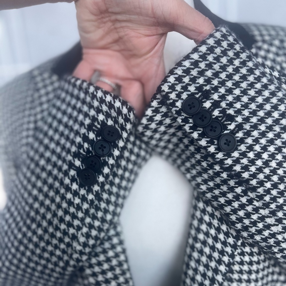 Veronica Beard Black/White Houndstooth Khan Dickey Ja… Gem